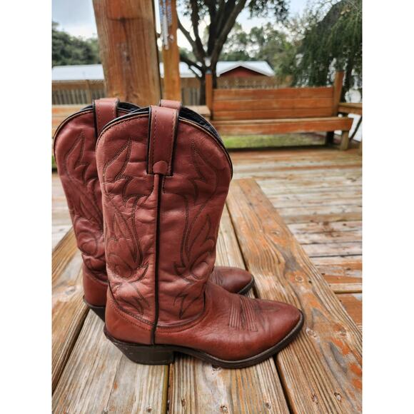 Laredo Brown Western Cowboy Snip Toe Boots Women's Size 8D - Picture 3 of 7